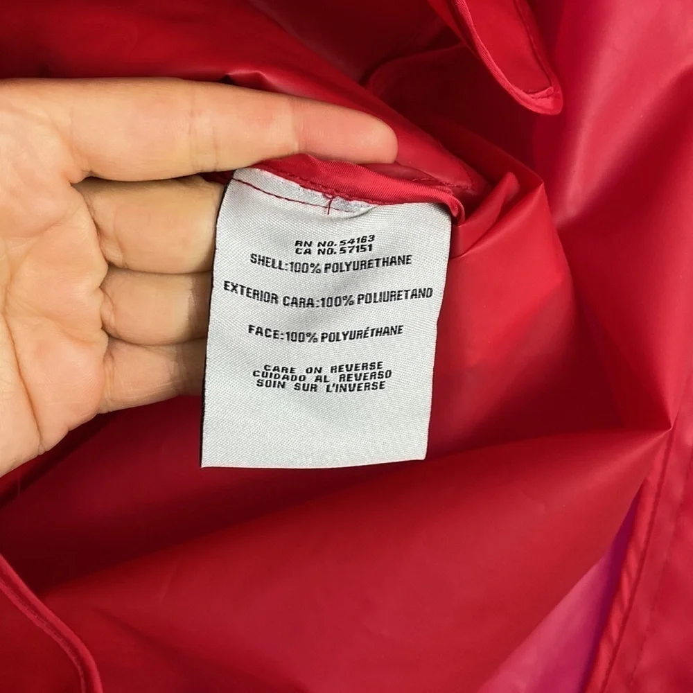 Levi's® Red Translucent Rain Jacket - Size Small - Picture 9 of 12